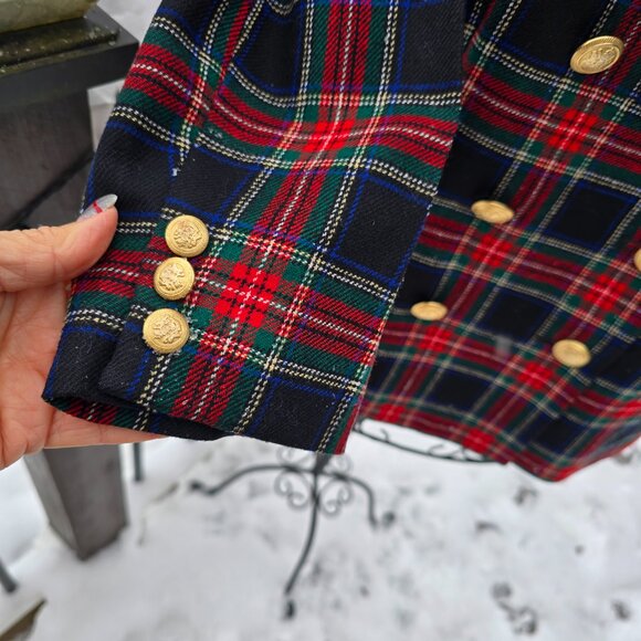 Vintage Pendleton Plaid Wool Blazer, EUC, Size 14, Red Black Green Blue - Picture 3 of 9
